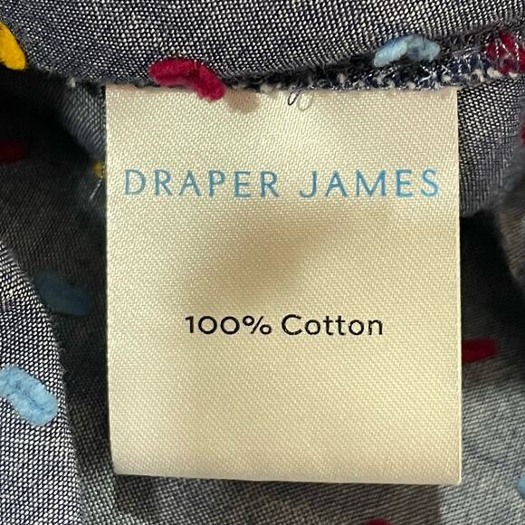 Draper James Embroidered Dot Chambray Wrap Top - Blue - 4 - Picture 11 of 15